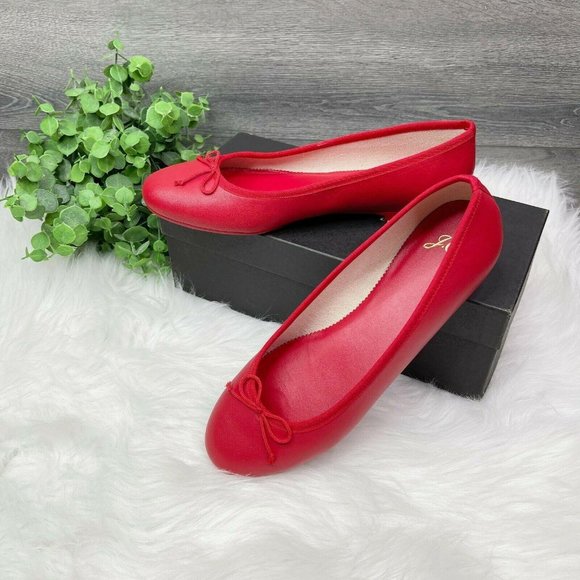 J. Crew Shoes - NEW J. Crew Red Classic Leather Ballet Flats 9.5